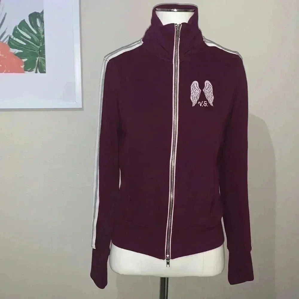 Victoria’s Secret Embroidered Wings Logo Full Zip Track Jacket Basic Running
